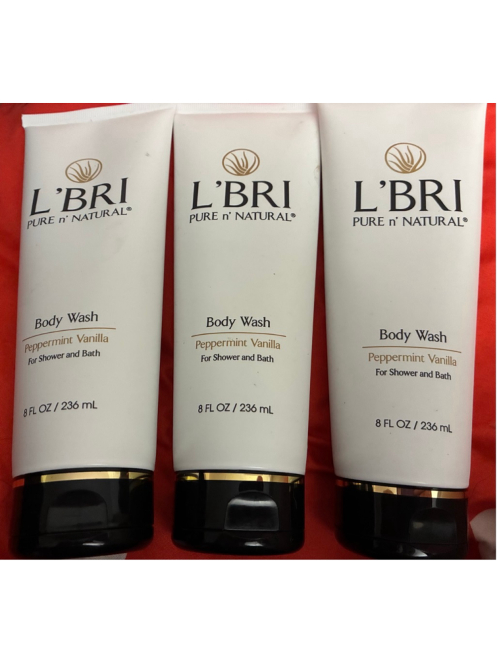 L’Bri Peppermint Vanilla Body Wash Bundle of 3